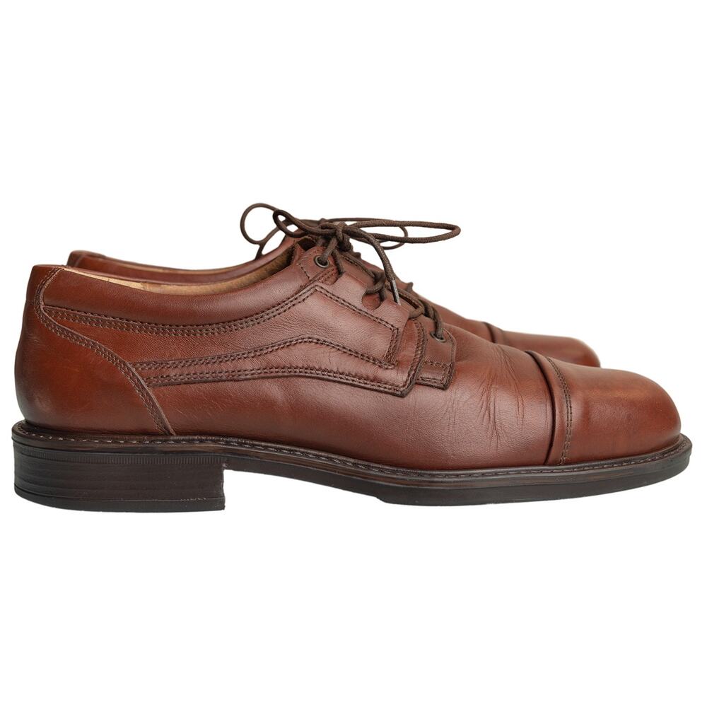 Mario Rossi Leather Oxford Dress Shoes Cognac Brown Handmade Italy Size 9.5 -EUC